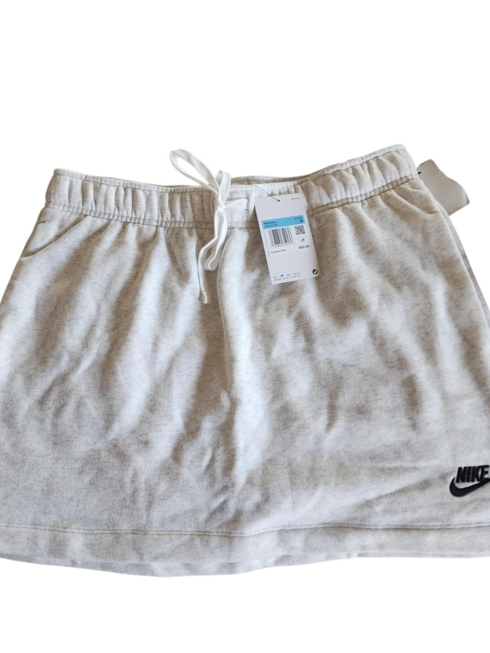 Nike Light Gray Casual Drawstring Skirt with Black Logo